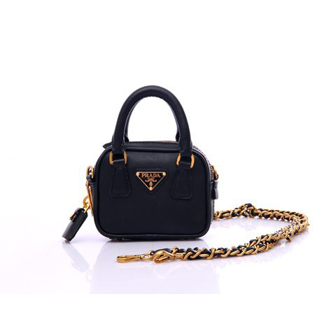 Prada Saffiano Leather Mini Tote Bag BL0705 in Black