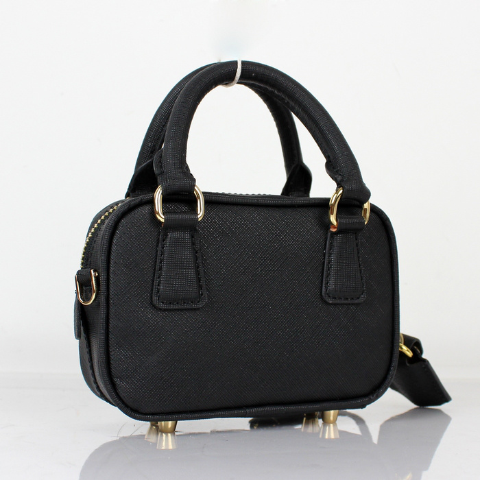 Prada Saffiano Leather Mini Tote Bag BL0705 in Black