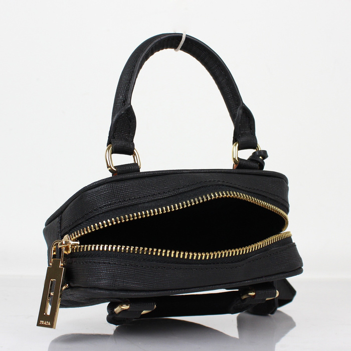 Prada Saffiano Leather Mini Tote Bag BL0705 in Black