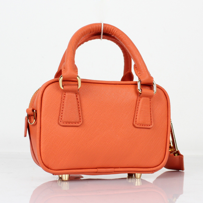 Prada Saffiano Leather Mini Tote Bag BL0705 in Orange