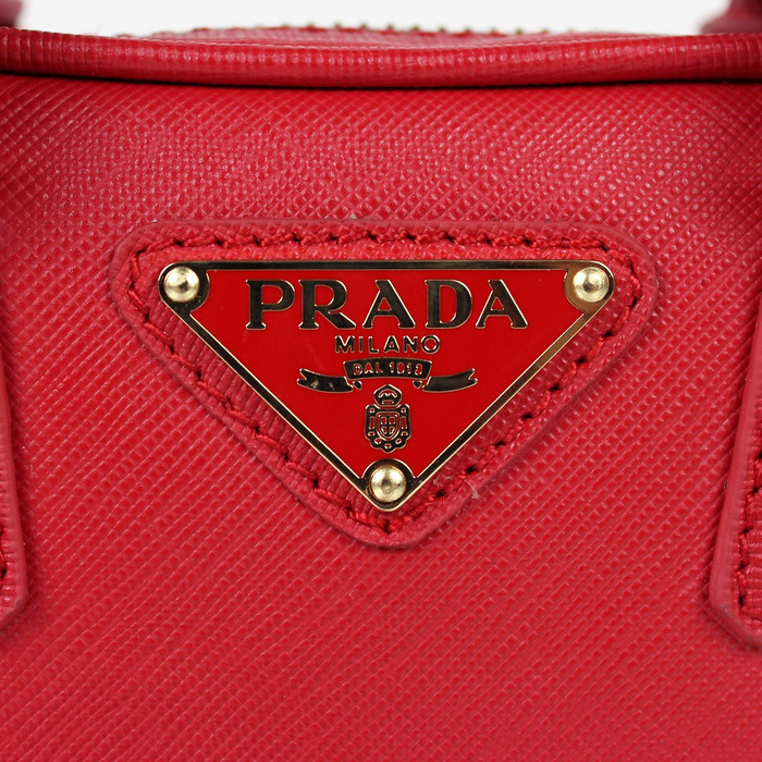 Prada Saffiano Leather Mini Tote Bag BL0705 in Red