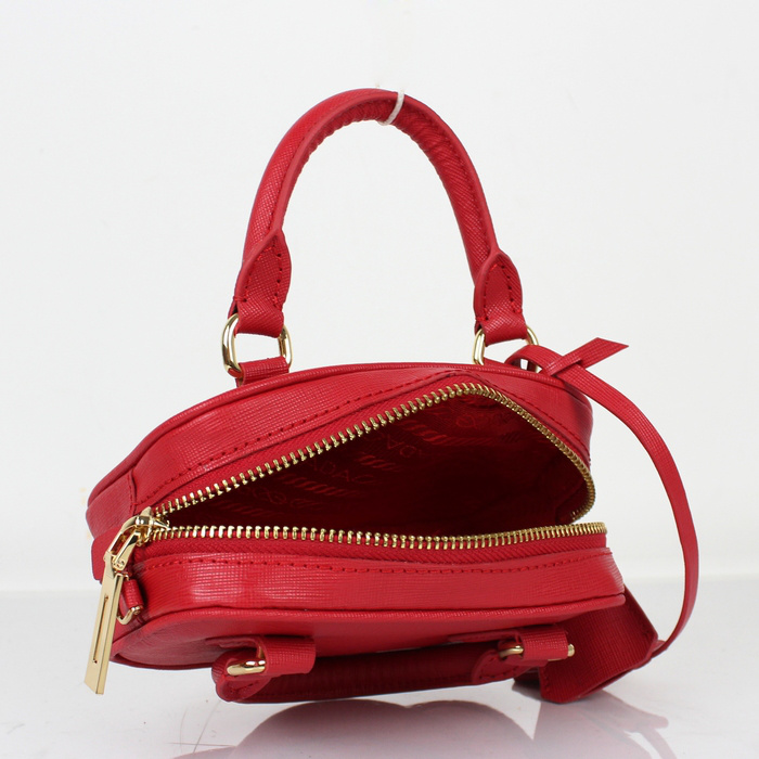 Prada Saffiano Leather Mini Tote Bag BL0705 in Red