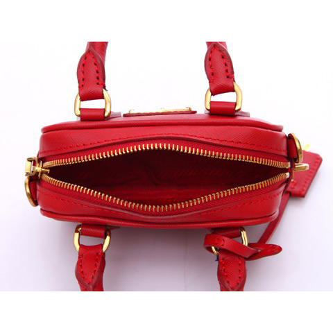 Prada Saffiano Leather Mini Tote Bag BL0705 in Red