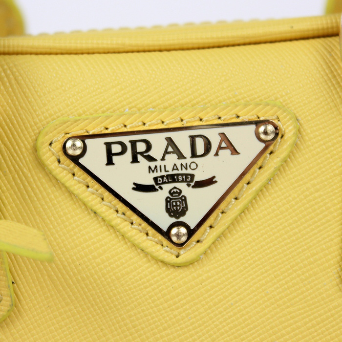 Prada Saffiano Leather Mini Tote Bag BL0705 in Yellow