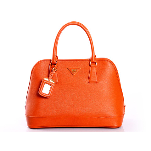 Prada Saffiano Leather Tote Handbag BN2558 in Orange