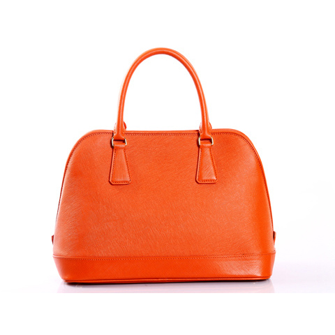 Prada Saffiano Leather Tote Handbag BN2558 in Orange