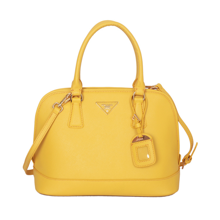 Prada Saffiano Leather Tote Handbag BN2558 in Yellow