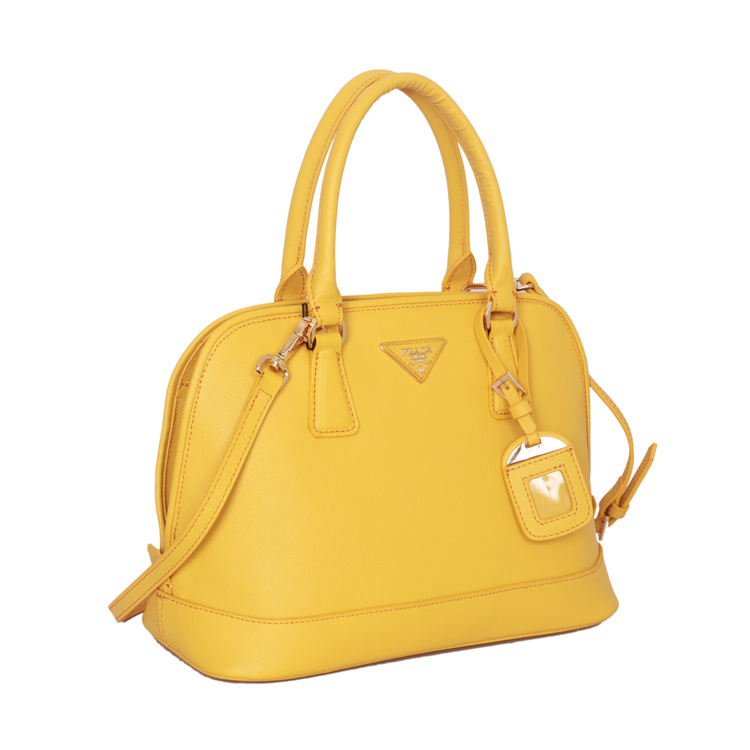 Prada Saffiano Leather Tote Handbag BN2558 in Yellow