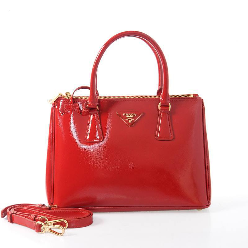 Prada Saffiano Patent Leather Tote Bag 1801 in Flame