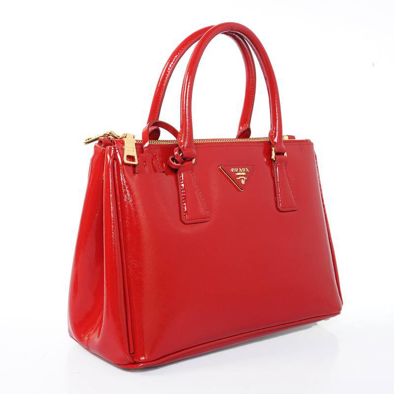 Prada Saffiano Patent Leather Tote Bag 1801 in Flame