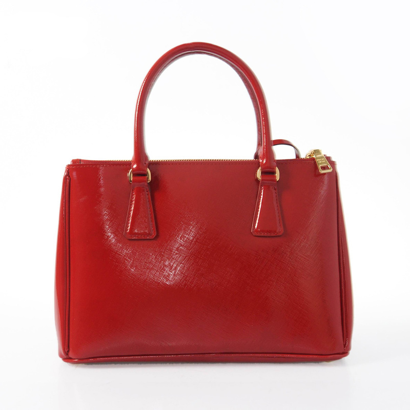 Prada Saffiano Patent Leather Tote Bag 1801 in Flame