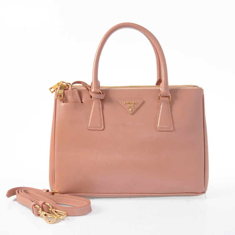 Prada Saffiano Patent Leather Tote Bag 1801 in Pink