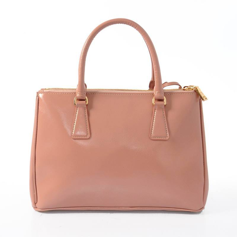 Prada Saffiano Patent Leather Tote Bag 1801 in Pink