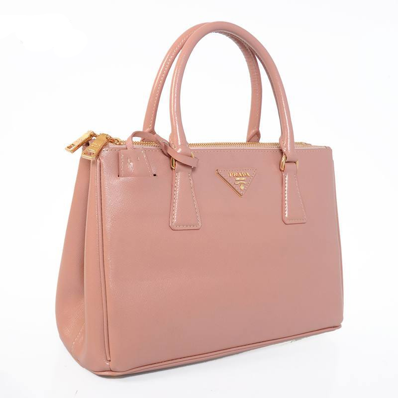 Prada Saffiano Patent Leather Tote Bag 1801 in Pink