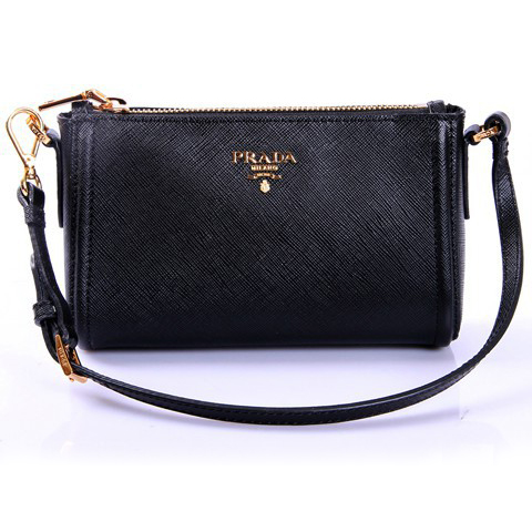 Prada Saffiano Small Shoulder Bag 1N1733 in Black