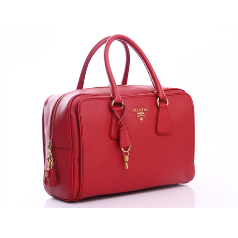 Prada Top Handle BR0804 Handbag in Red