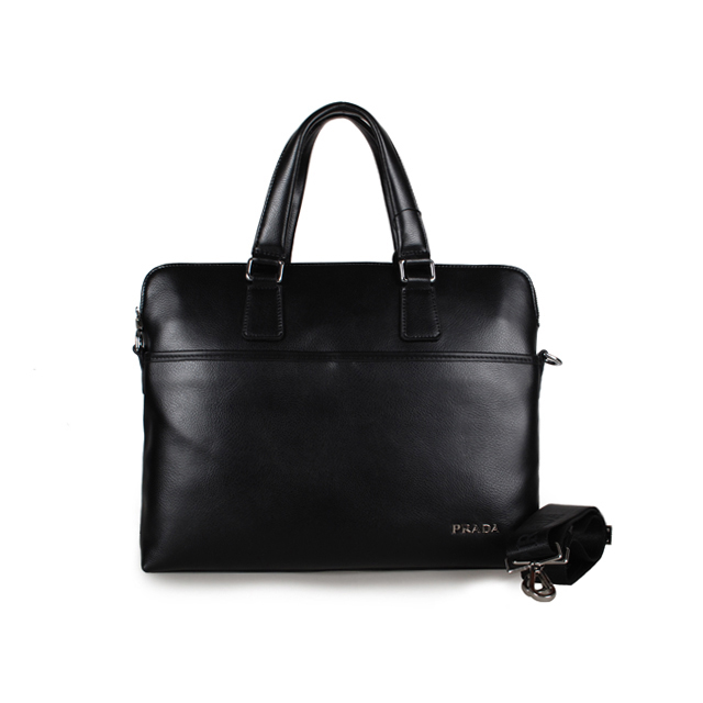 Prada soft Calf Leather Briefcase 95513 in Black