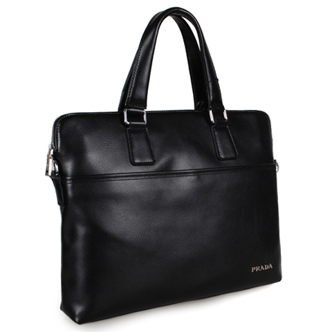 Prada soft Calf Leather Briefcase 95513 in Black