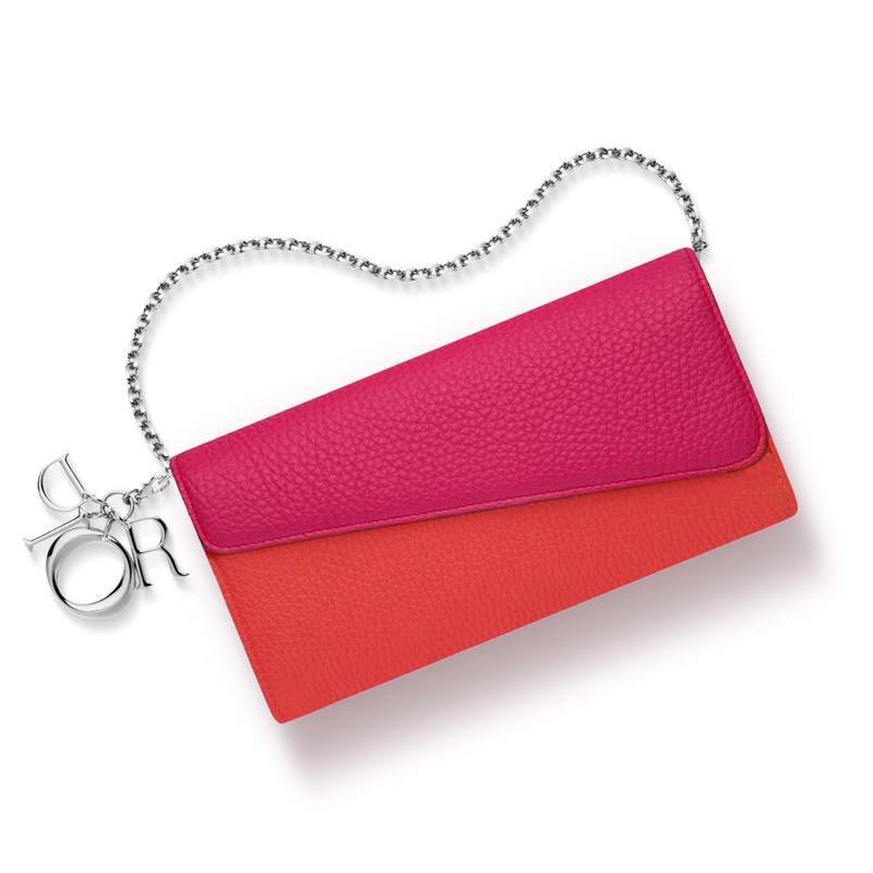 Rencontre wallet in Corail and Fraise bullcalf leather