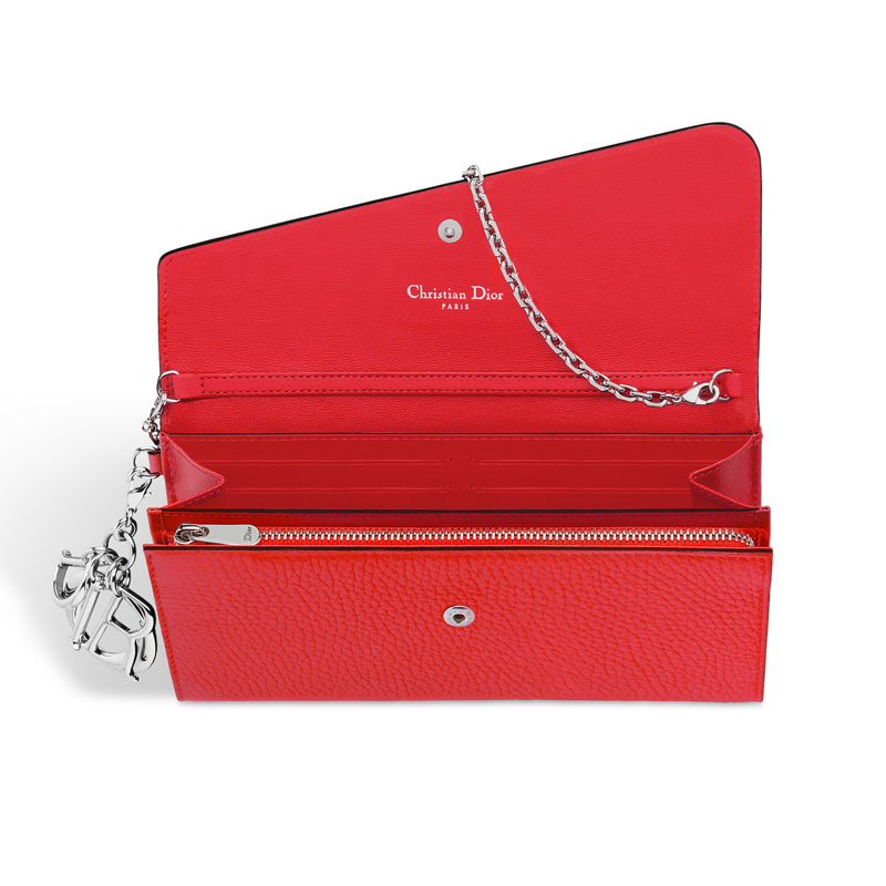 Rencontre wallet in Corail and Fraise bullcalf leather