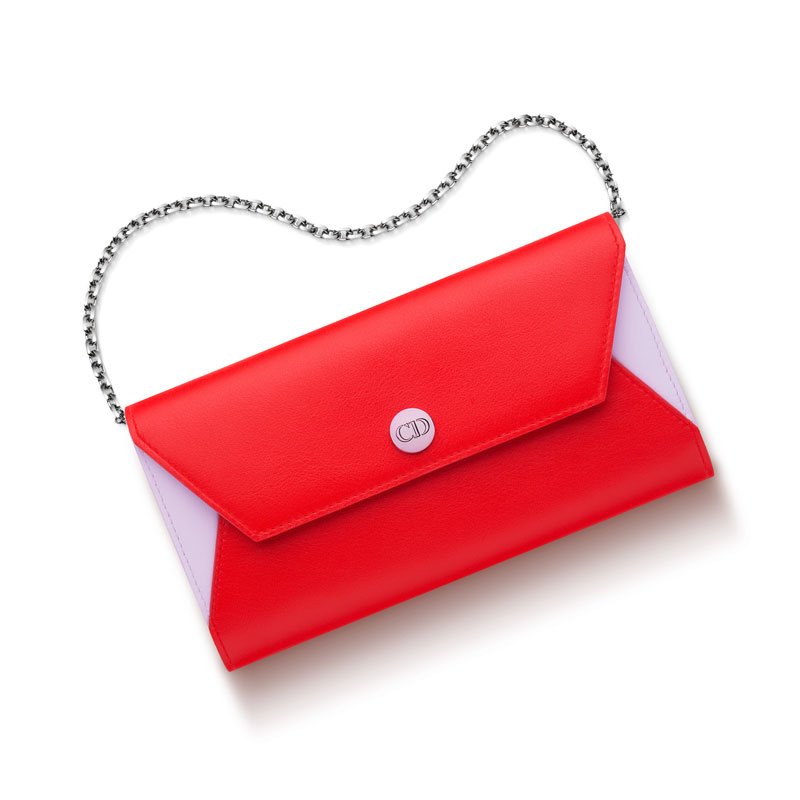 Rendez-Vous wallet in Anemone and vermillion smooth calfskin