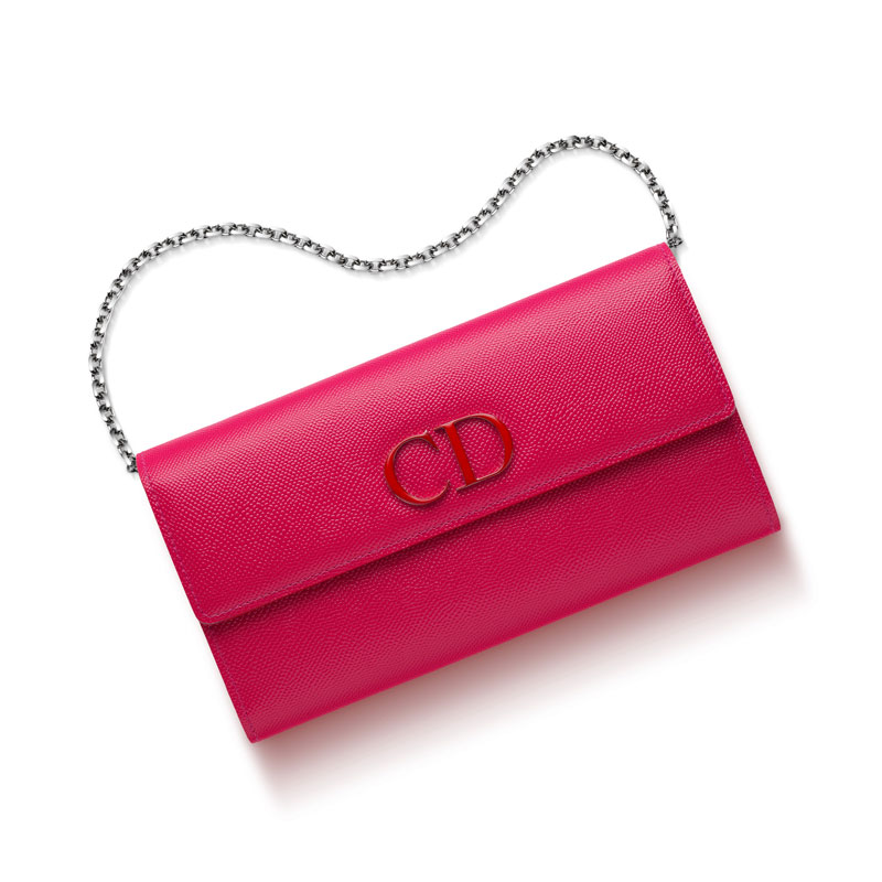 Rendez-Vous wallet in glossy fuchsia grained calfskin