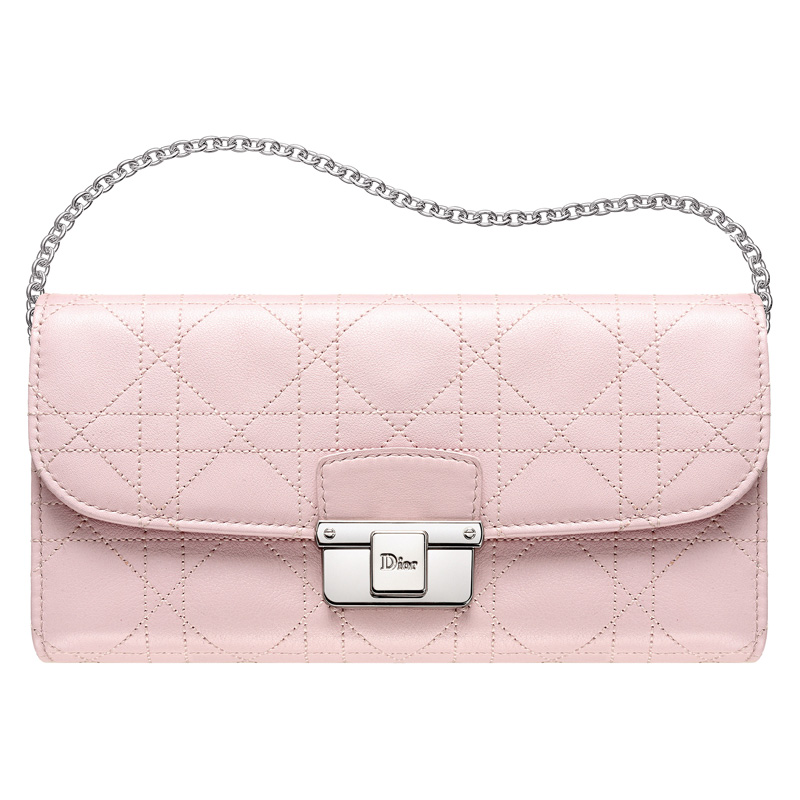 Rose Dragee leather Diorling Rendez-vous wallet