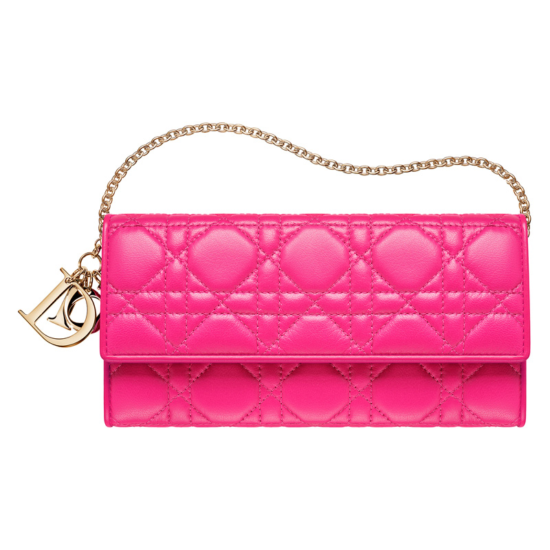 Rose Royale leather Lady Dior Rendez-vous wallet