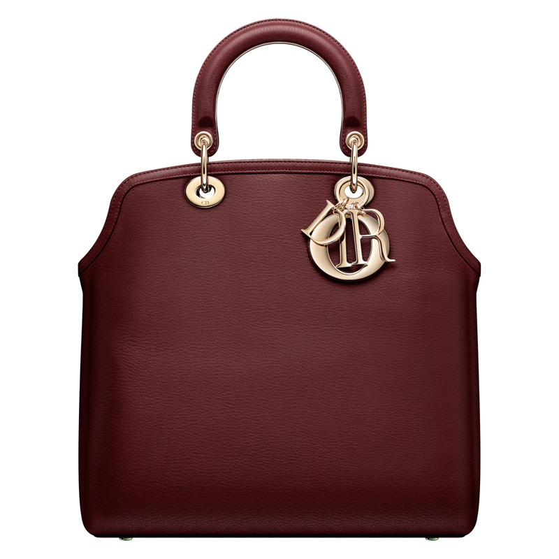 Rouge Fonce leather Dior Granville bag