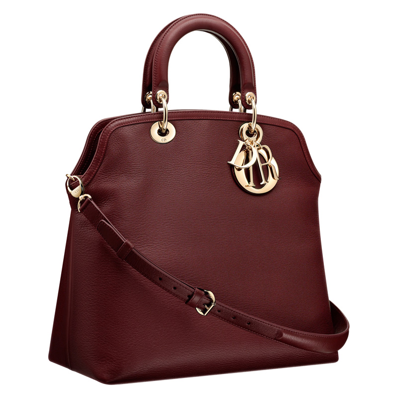 Rouge Fonce leather Dior Granville bag