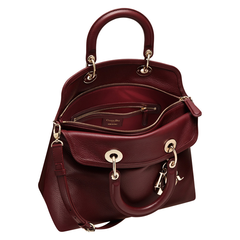 Rouge Fonce leather Dior Granville bag