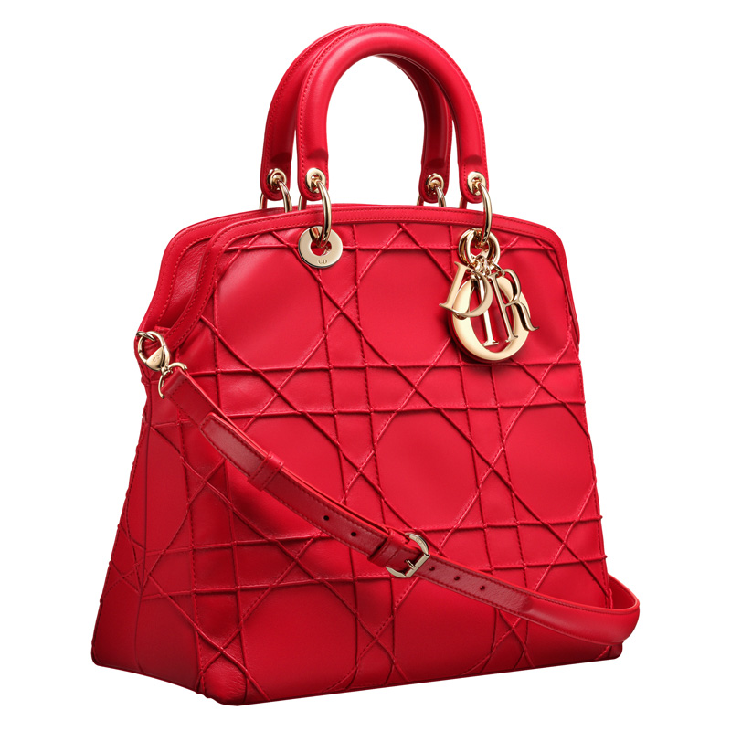 Rouge Vif leather Dior Granville bag