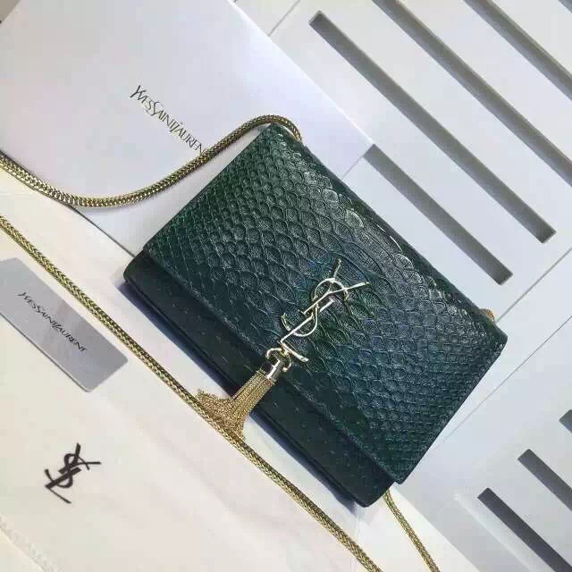 SAINT LAURENT Monogramme Cross-body Shoulder Bag 311217 Green