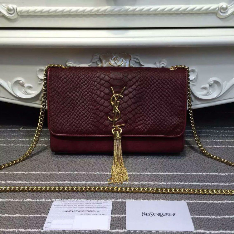 SAINT LAURENT Monogramme Cross-body Shoulder Bag 312388 Claret