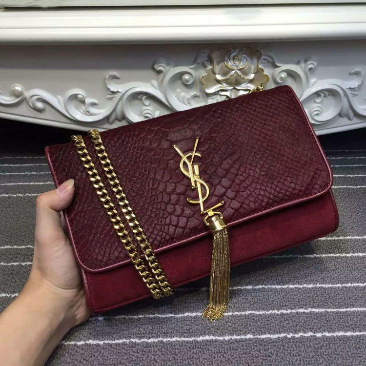 SAINT LAURENT Monogramme Cross-body Shoulder Bag 312388 Claret