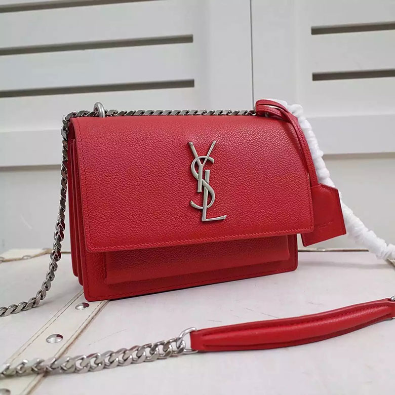 SAINT LAURENT SMALL SUNSET MONOGRAM SAINT LAURENT SATCHEL IN Original LEATHER