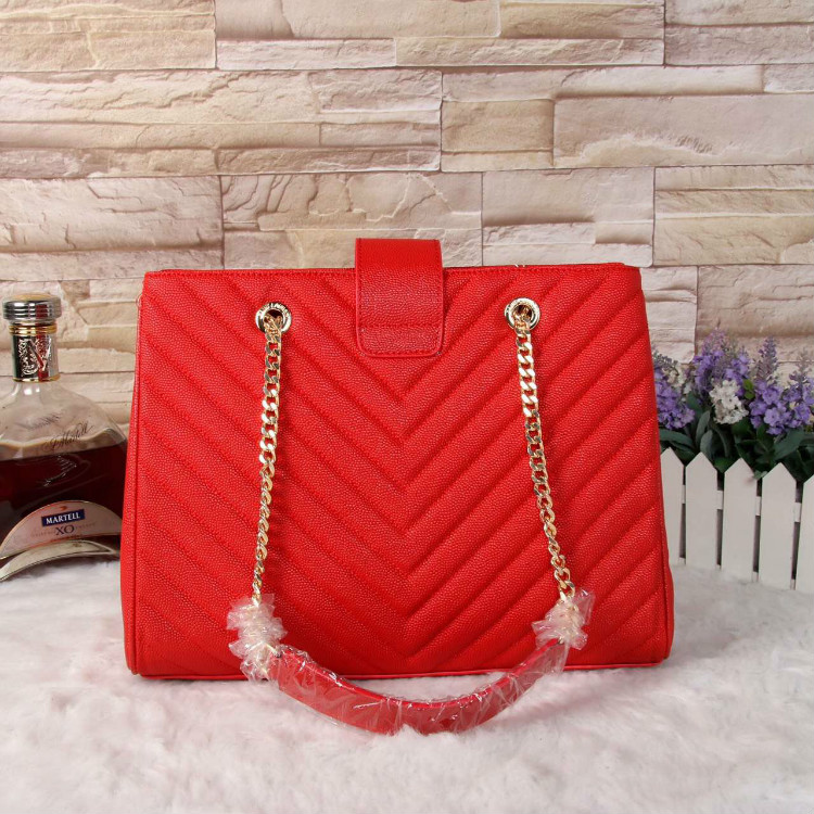 Saint Laurent Large Cabas Caviar Leather Bag Y3009 Red