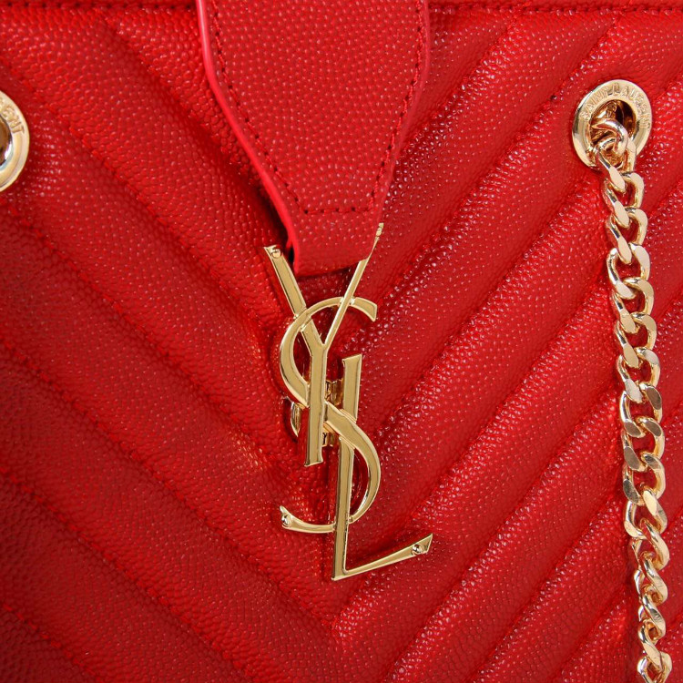 Saint Laurent Large Cabas Caviar Leather Bag Y3009 Red