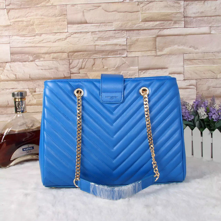 Saint Laurent Large Cabas lambskin Leather Bag Y3009 Blue