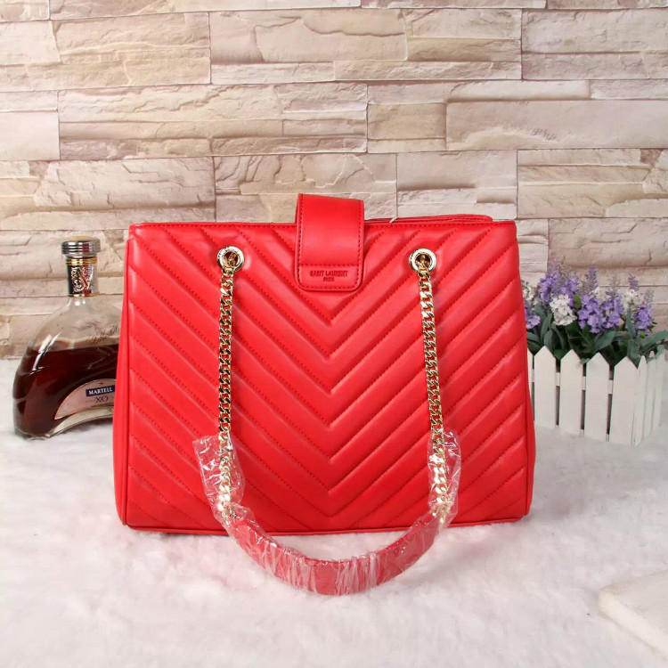 Saint Laurent Large Cabas lambskin Leather Bag Y3009 Red