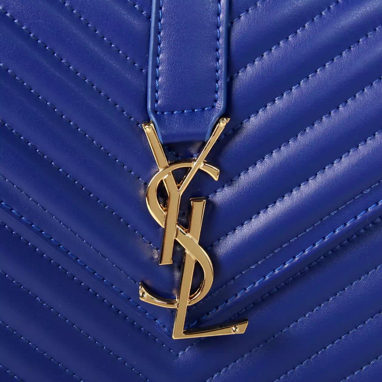 Saint Laurent classic monogramme medium satchel in lambskin Leather Bag Y3007 Blue