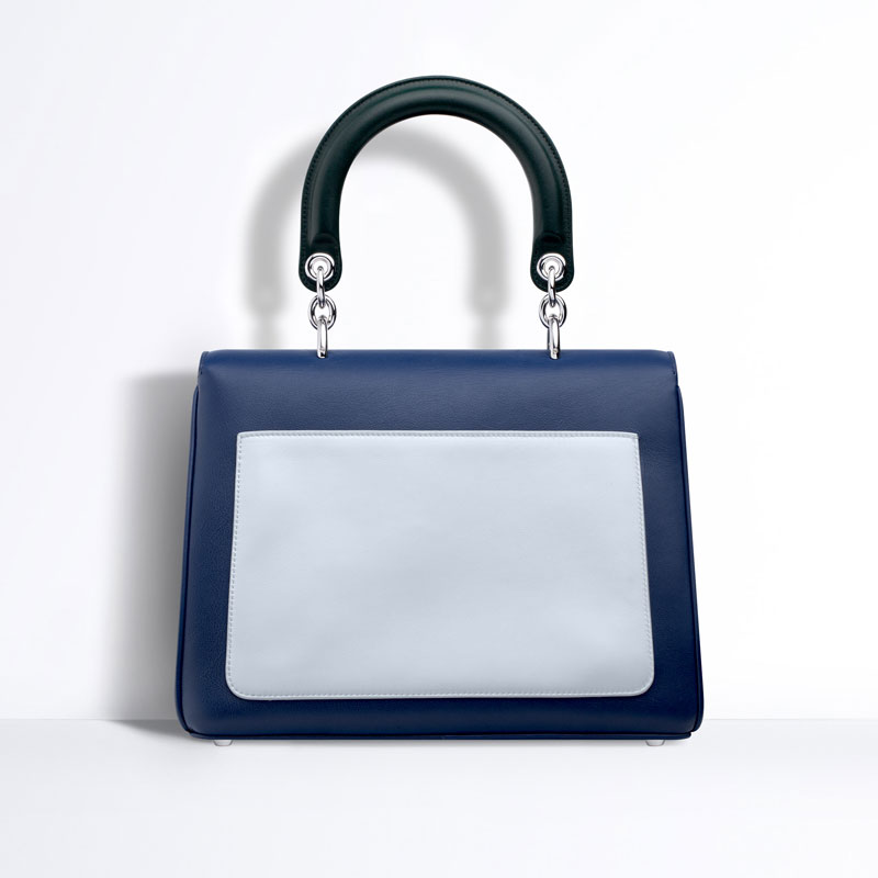 Small Be Dior flap bag in blue satin-finish calfskin