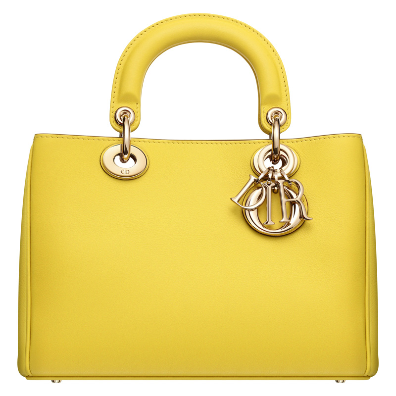 Small Jaune Vif leather Diorissimo bag