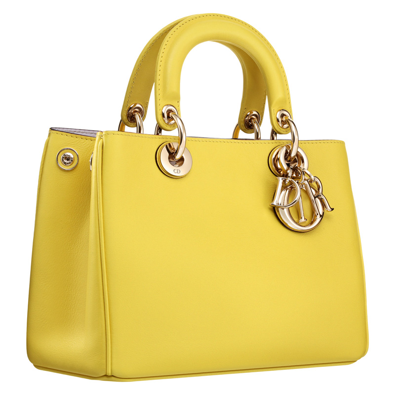 Small Jaune Vif leather Diorissimo bag