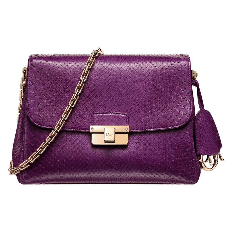 Small purple python Diorling bag