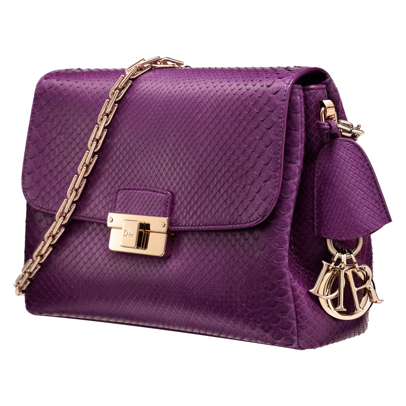 Small purple python Diorling bag