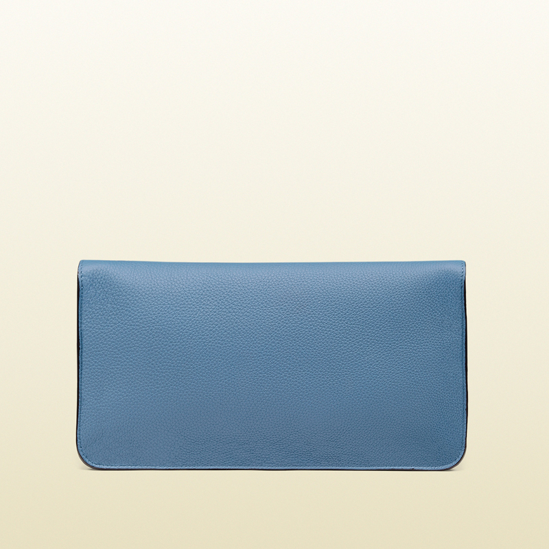 Soft bright bit leather clutch