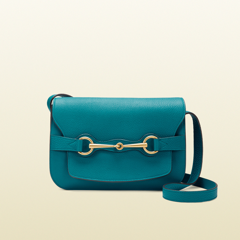 Soft bright bit leather shoulder bag