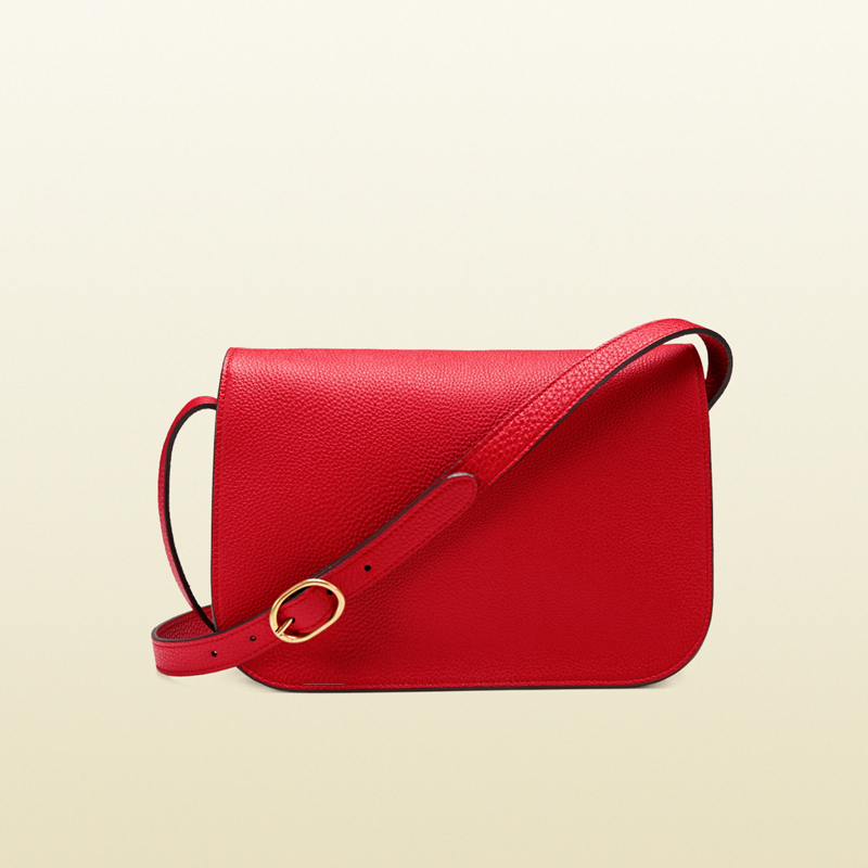 Soft bright bit leather shoulder bag