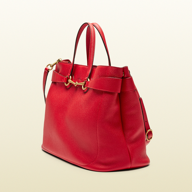 Soft bright bit leather tote